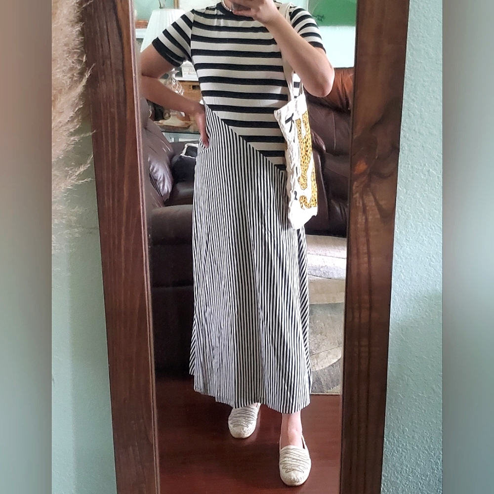 Who What Wear stripes stretchy maxi dress size XS + free tote bag